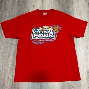 2006 final four ncaa basketball red graphic t shirt